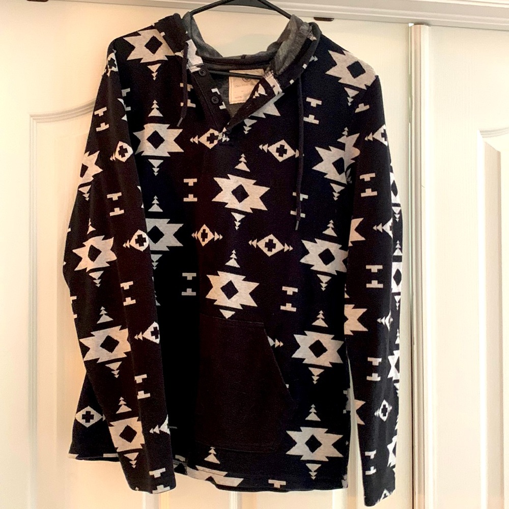 Black and white pullover hoodie